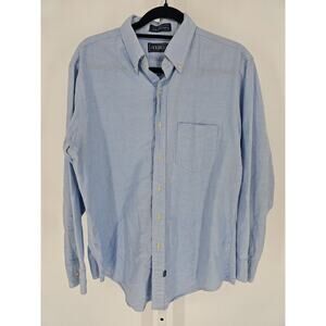 Holbrook Mens Sz 16 1/2 - 34 Long Sleeve Button Up Dress Shirt Light Blue Cotton